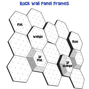 3D HEXAGON ROCK WALL PANEL - WEDGE FRAME