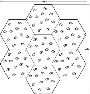 Hexagon Smart Rock Wall Panel - Blue Camouflage - Smart D2 Playrooms