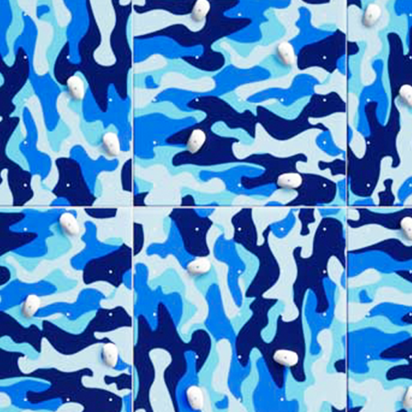 SQUARE ROCK WALL PANEL - BLUE CAMOUFLAGE