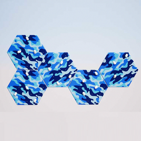 Hexagon Rock Wall Panel - Blue Camouflage