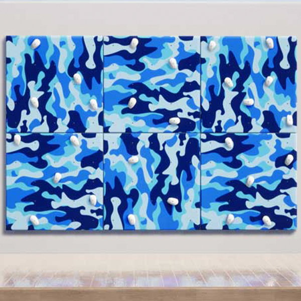 Square Rock Wall Panel - Blue Camouflage